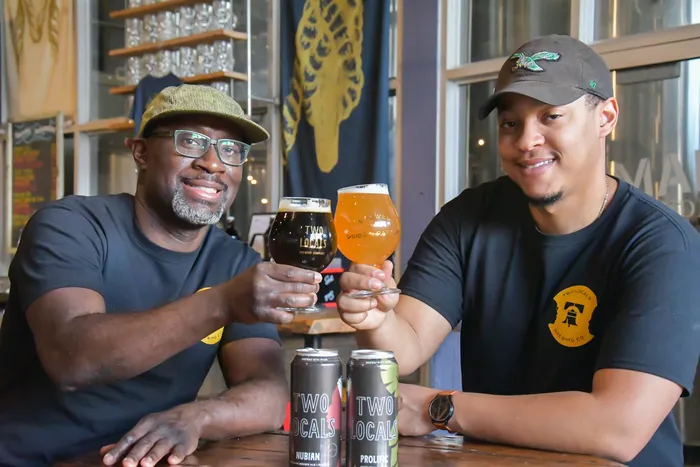 Two Locals Brewing Co. founders Mengistu Koilor (left) and Richard Koilor at Craft Hall. Courtesy of Craft Hall